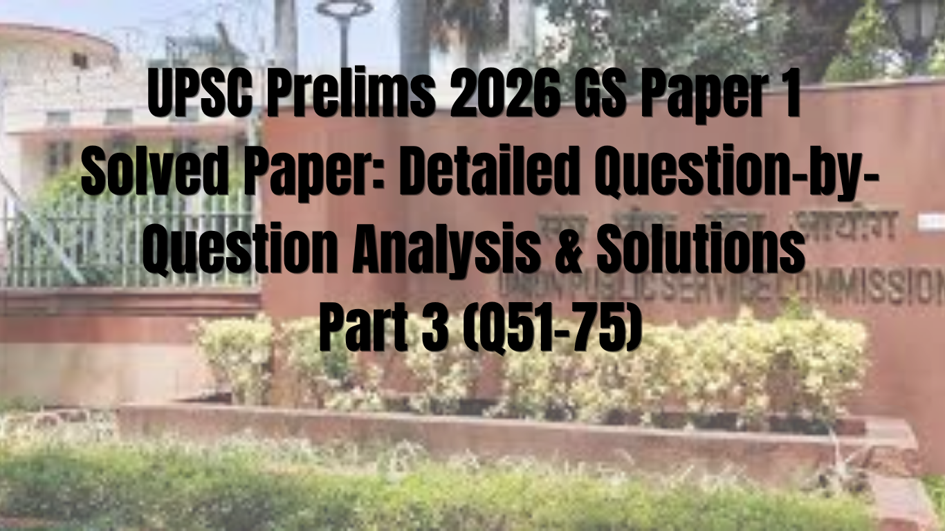 UPSC Prelims 2026 GS Paper 1 Answer Key: Detailed Solutions & Analysis Part 3 (Q51–75)