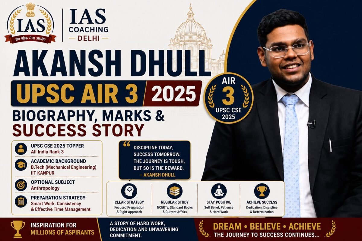 Akansh Dhull UPSC AIR 3 (2025): Biography, Marks, Optional Subject and Success Story