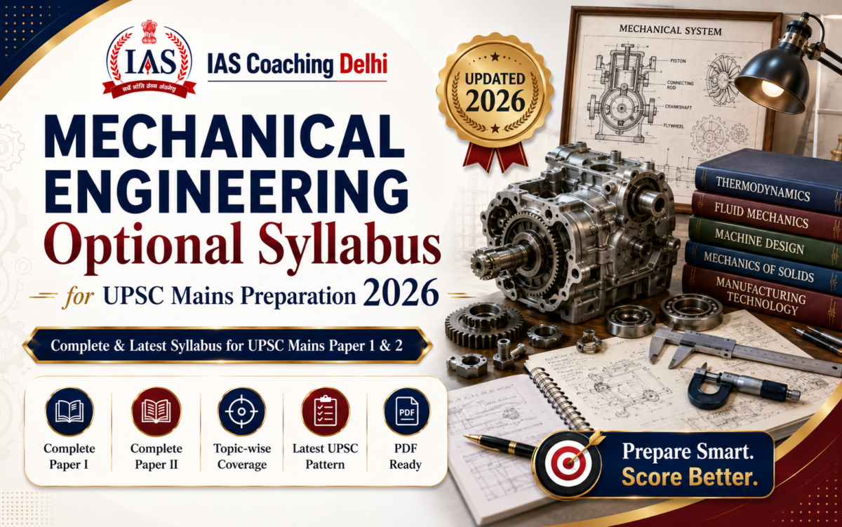 Mechanical Engineering Optional Syllabus for UPSC Mains Preparation 2026