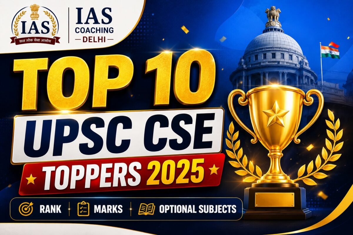 Top 10 UPSC CSE Toppers 2025 – Rank, Marks & Optional Subjects