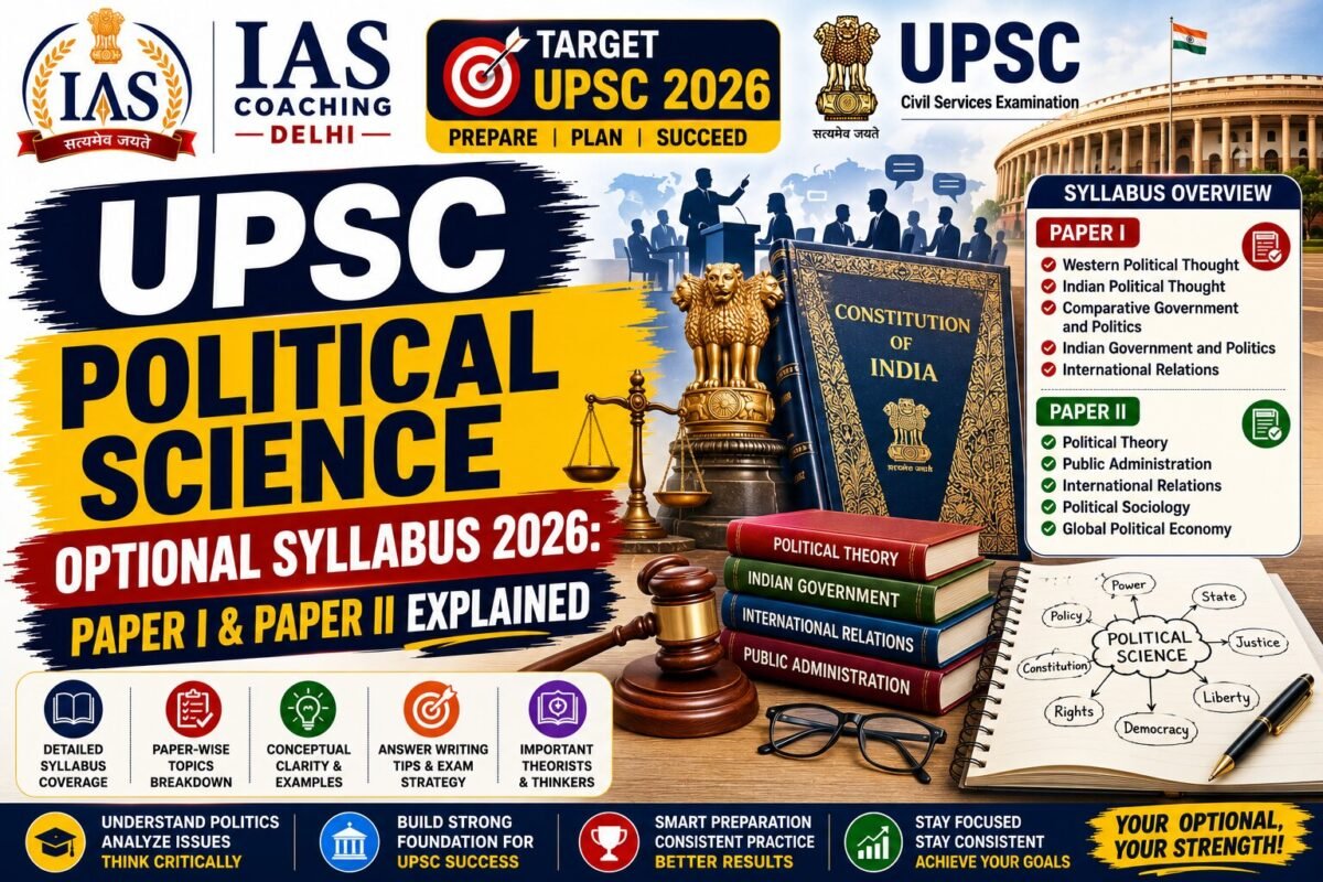 UPSC Political Science Optional Syllabus 2026 – Paper I & II Explained