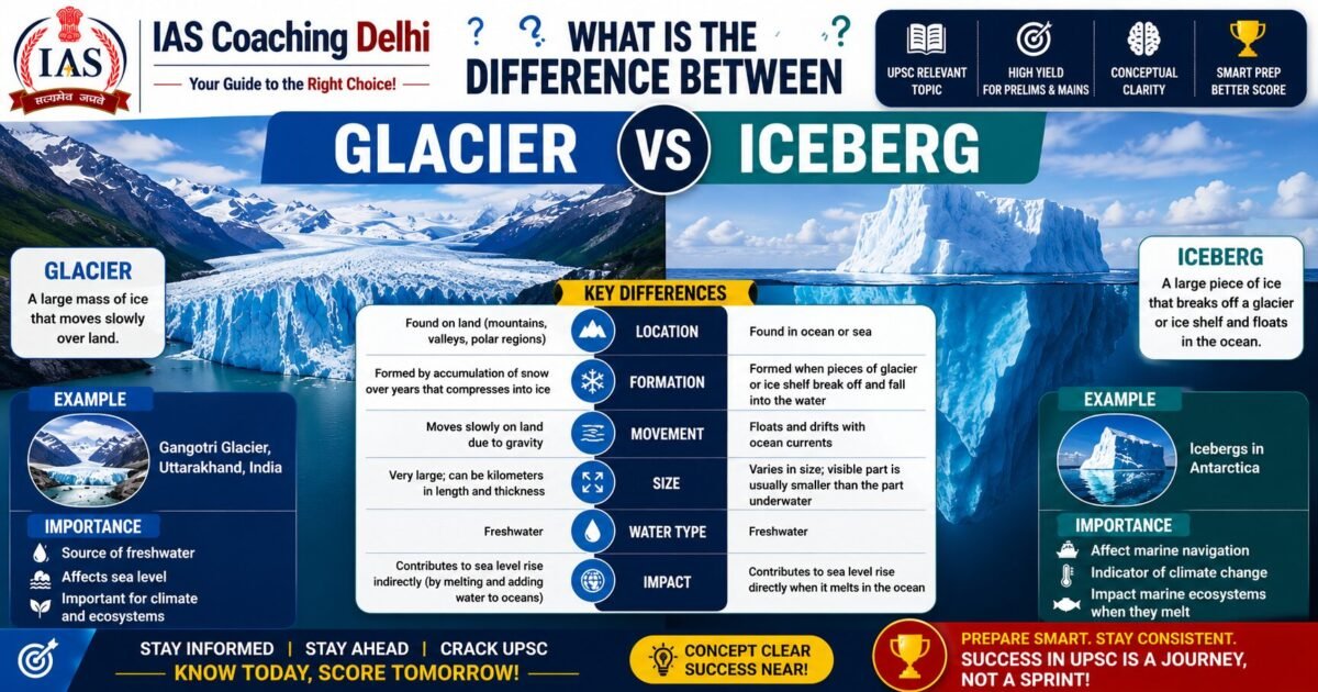 What is the Difference Between Glacier and Iceberg?